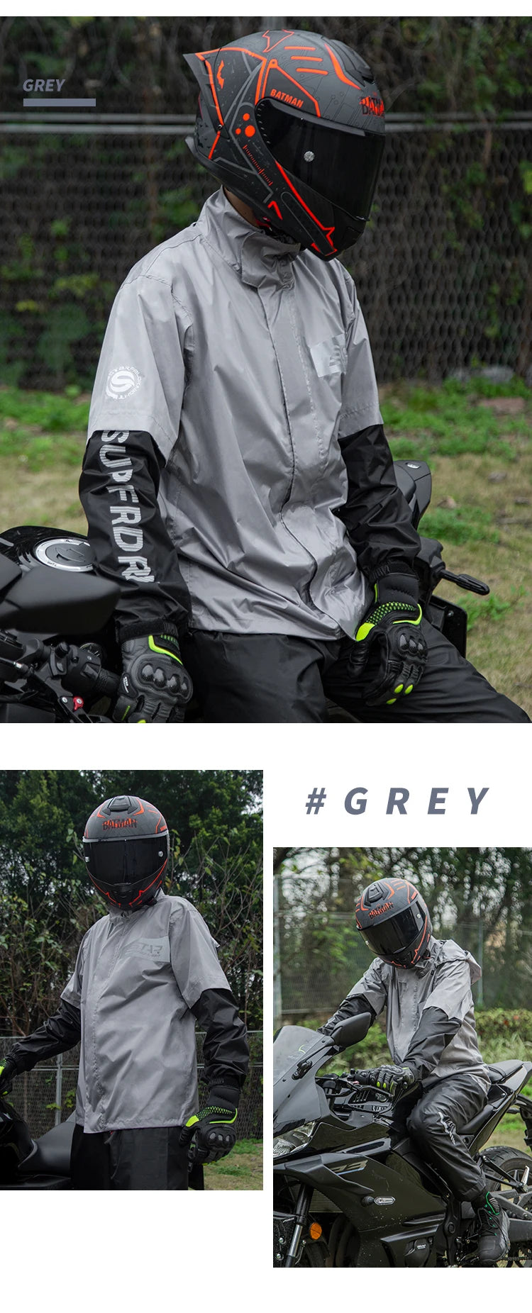 Star Field Knight Motorcycle Riding Raincoat Set Raincoat Rainpants Split Men And Women's Thin Reflective Waterproof Clothing