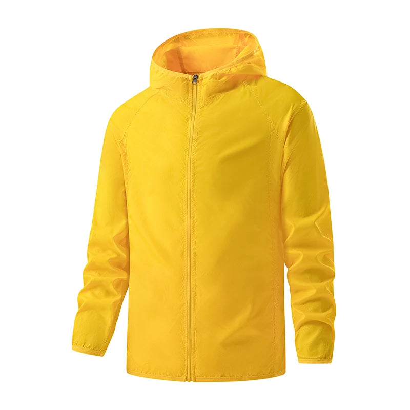 JNLN Men Women Hiking Jackets Waterproof Sun Protective Windbreaker Unisex Camping Climbing Outdoor Rain Coat Portable Clothes