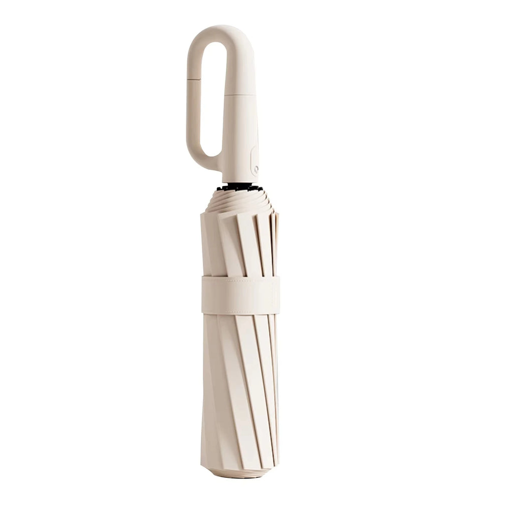 20Bones Windproof Fully Automatic Folding Umbrella with Loop Buckle UPF50+ Protable Compact Sun Rain Umbrellas for Women and Men