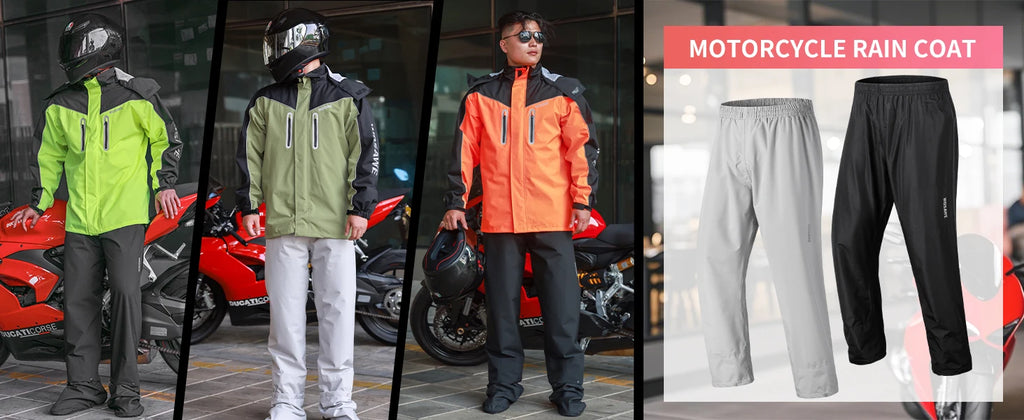 WOSAWE Motorcycle Raincoat Split Men Women Riding Rain CoatAnti-storm Locomotive Rain Cape Whole Body Waterproof Reflective
