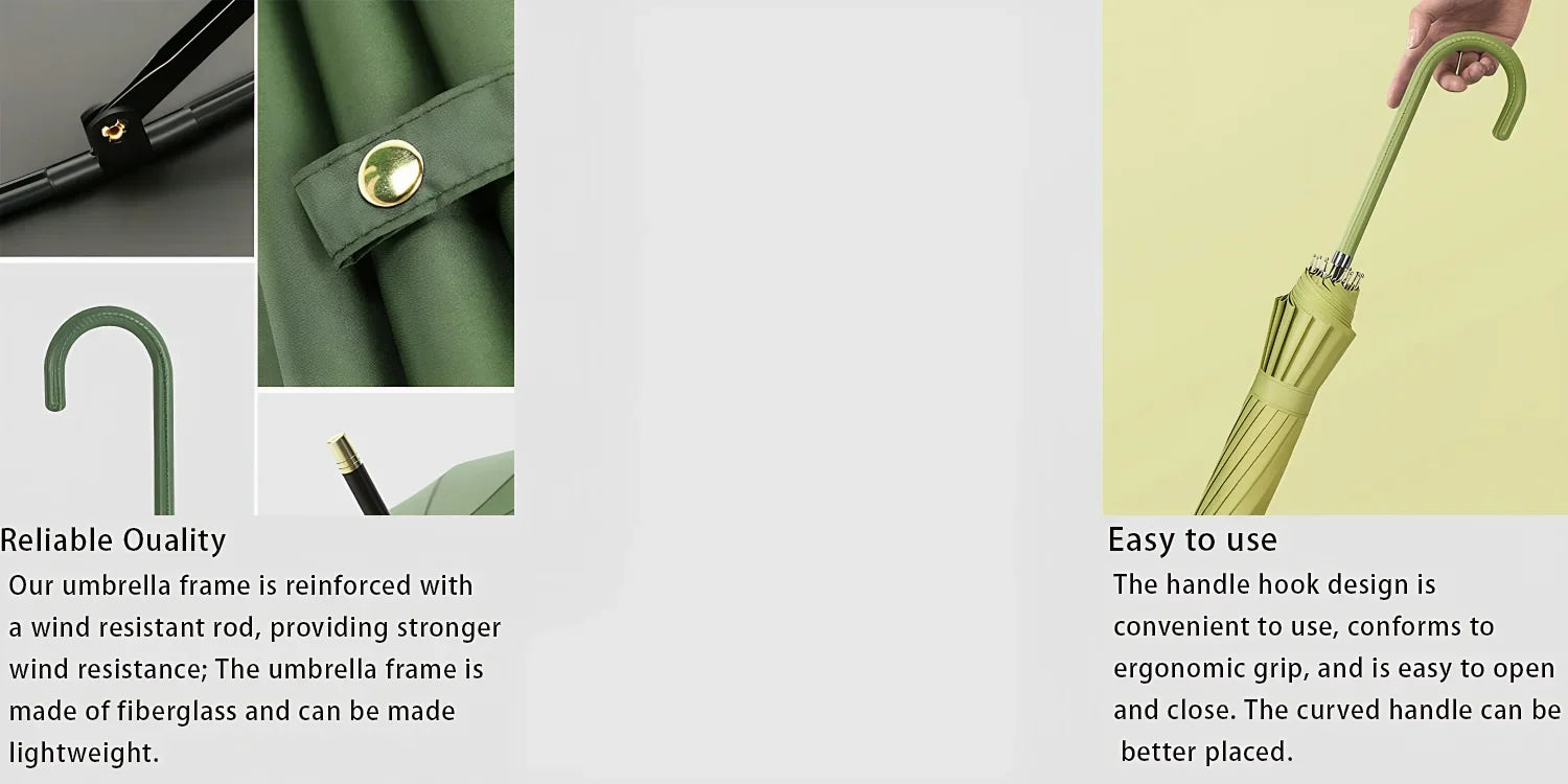 Japanese Style Windproof 16 Bone Umbrella Universal Large Handle Umbrella Long Handle Umbrella Dual-use Straight Pole Umbrella