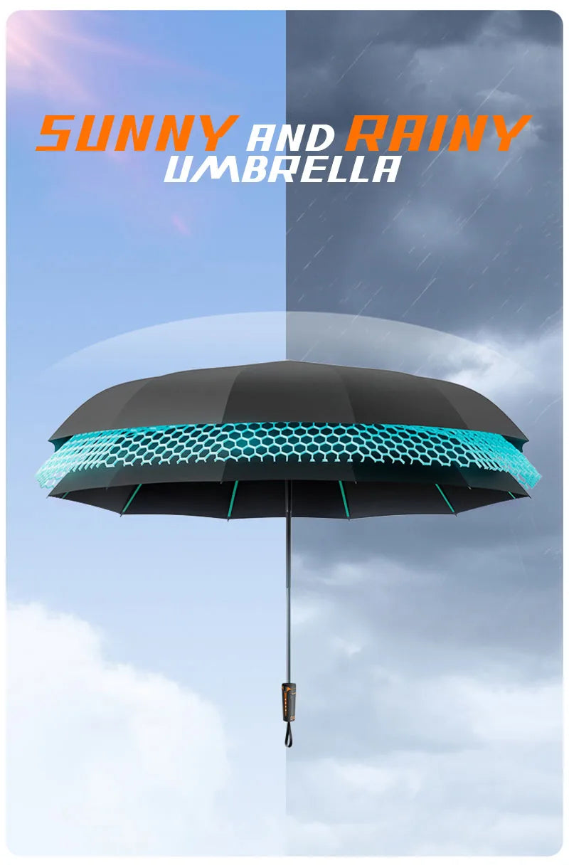 Automatic Folding Umbrella for Men and Women Mechanical Design Large Reinforced Windproof and Sunshade Ideal for Gift Outdoor Um