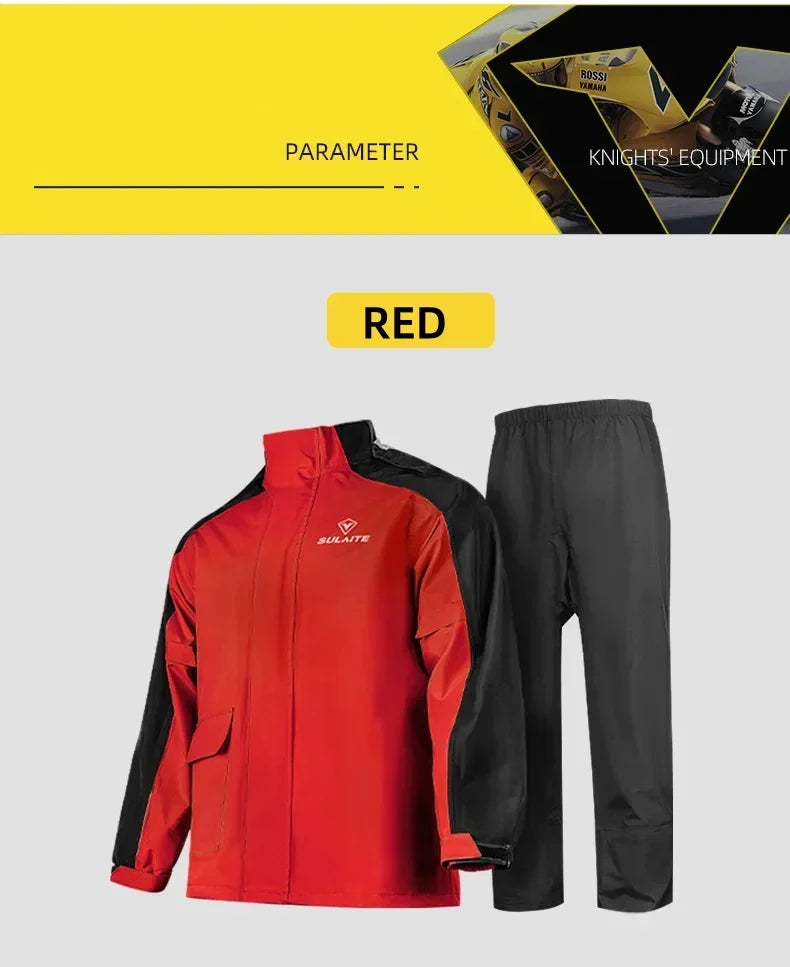 Split Waterproof Motorcycle Riding Rain Suit for Men & Women Outdoor Dirt biker Scooter/Bike Racing Jacket & Pants Set Raincoat