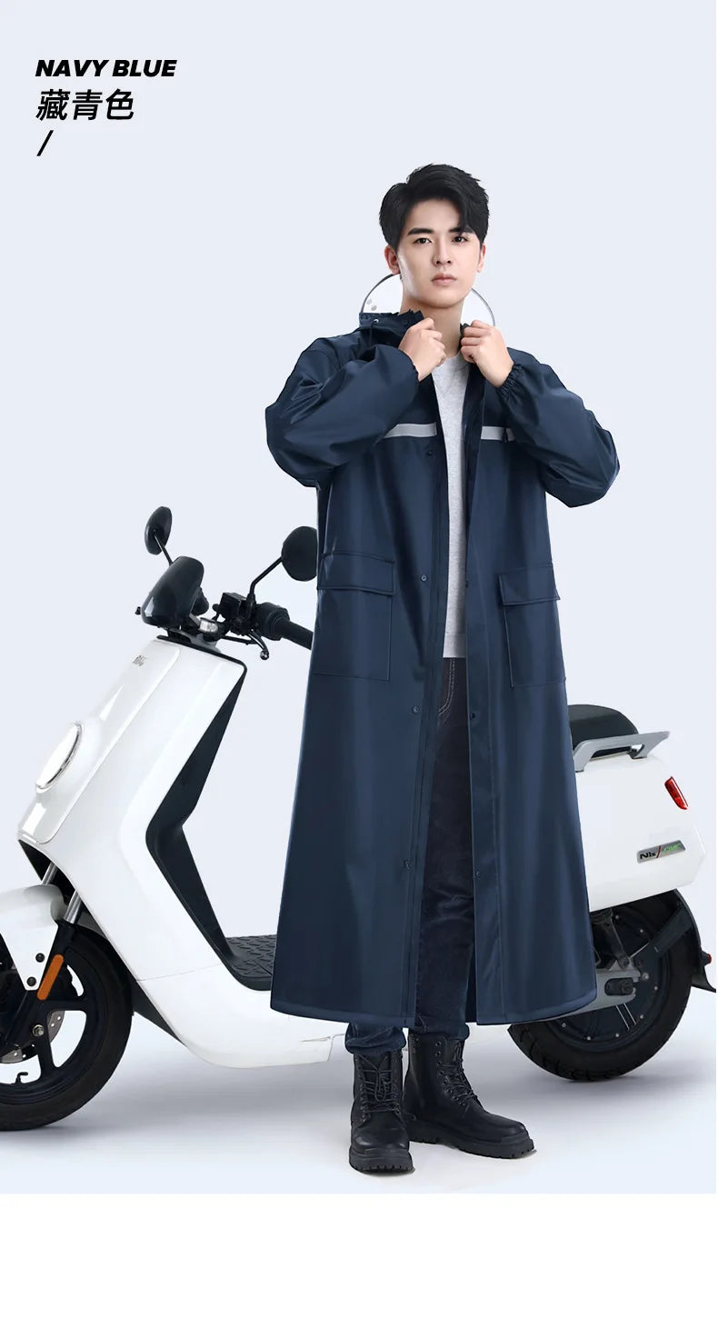 Long raincoat full body rainstorm proof outdoor men's single woman adult raincoat electric motorcycle poncho