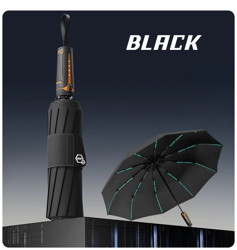 Automatic Folding Umbrella for Men and Women Mechanical Design Large Reinforced Windproof and Sunshade Ideal for Gift Outdoor Um