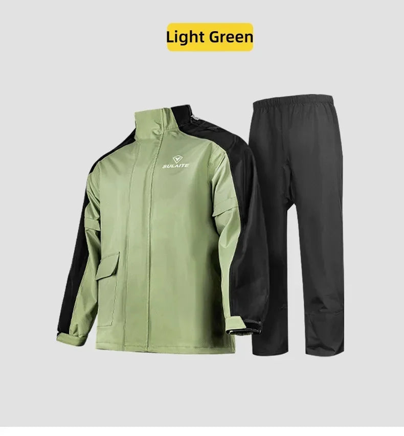 Split Waterproof Motorcycle Riding Rain Suit for Men & Women Outdoor Dirt biker Scooter/Bike Racing Jacket & Pants Set Raincoat