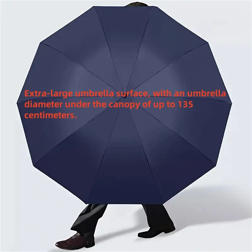 Large size super large umbrella for men and women, three-person double-use umbrella for sun and rain, strengthening, student fol