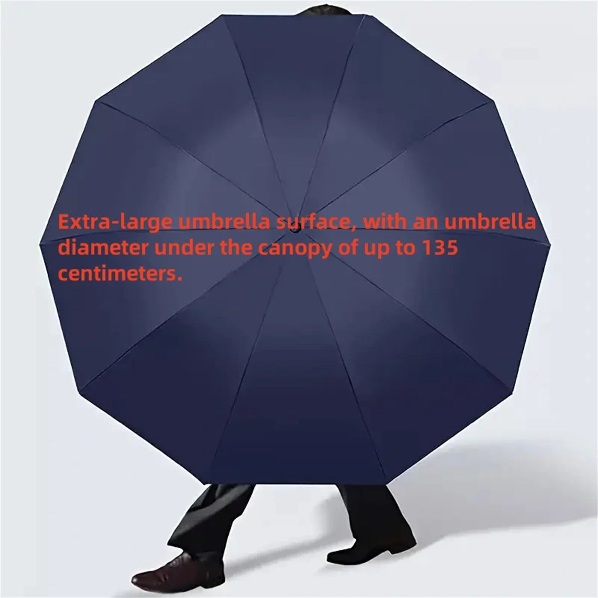 Large size super large umbrella for men and women, three-person double-use umbrella for sun and rain, strengthening, student fol
