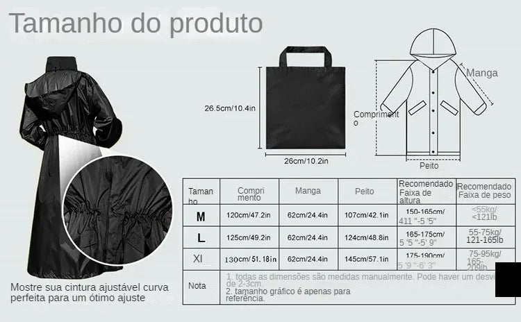 Women's Long Lightweight Trench Raincoat Poncho Waterproof Korean Style for Adults