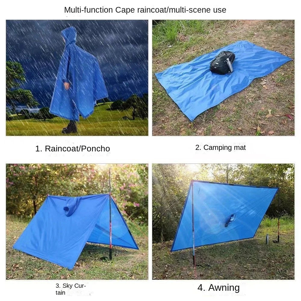 New 3 in 1 Outdoor Raincoat Waterproof Multifunction Rain Cover Lightweight Large Outdoor Rainwear Hiking Travel