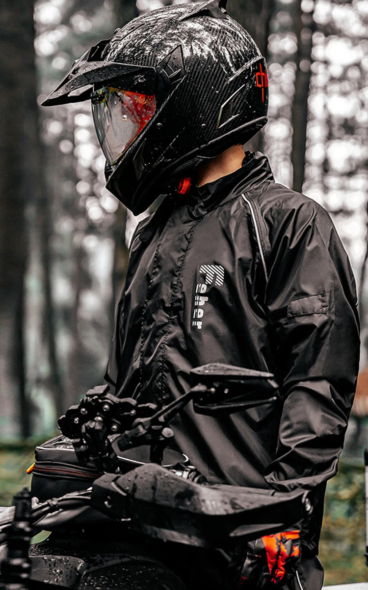 FEHER Motorcycle Raincoat Suit Unisex Rainstorm Waterproof Motorbike Raincoat Lightweight Design Tear Resistant for Rainy Days