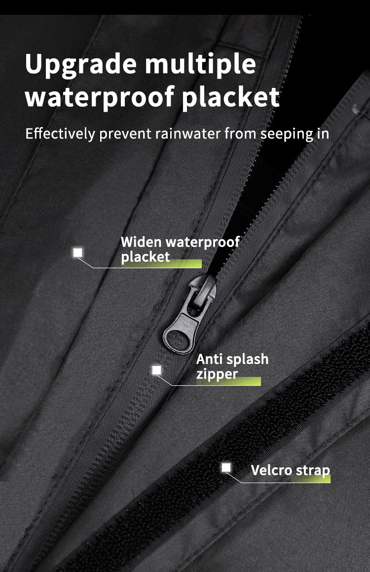 2025 New Upgrade Version Riding Clothes Rainy Suit Black Motorcycle Rider Raincoat Split Type 2pcs/Set Breathable Deep Rainproof