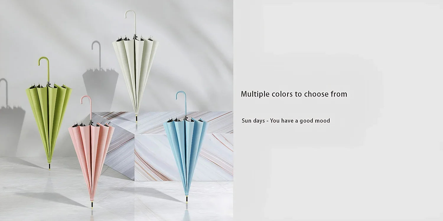 Japanese Style Windproof 16 Bone Umbrella Universal Large Handle Umbrella Long Handle Umbrella Dual-use Straight Pole Umbrella