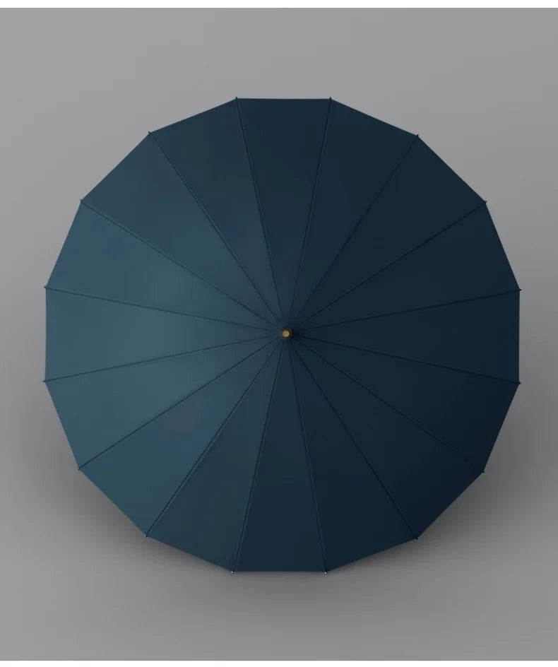 Umbrella Automatic Large Double 16 Bone Solid Wood Handle Men's Umbrella Retro Thick Long Handle Umbrella Shangyu Umbrella