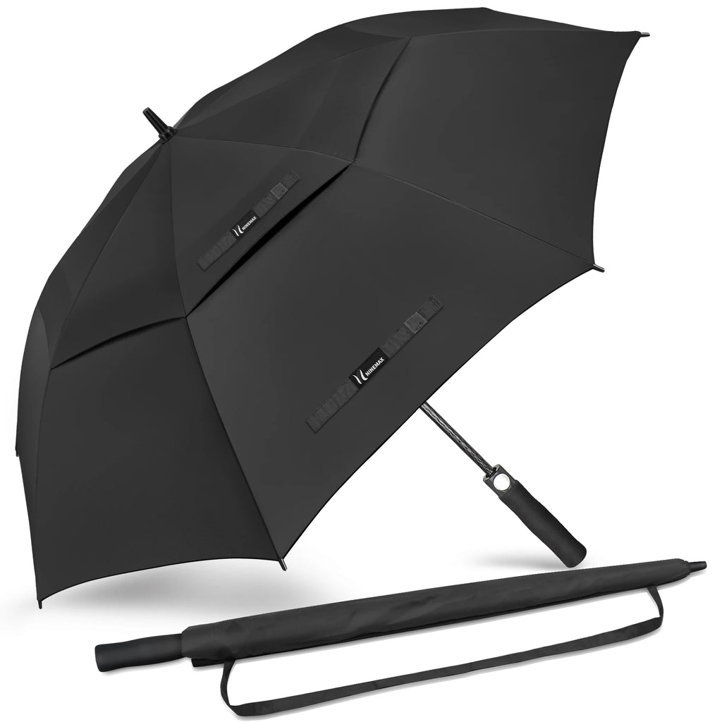 Golf Umbrella Extra Large Oversize Double Canopy Vented Windproof Waterproof Umbrella  62 Inch Automatic Open Golf Umbrella
