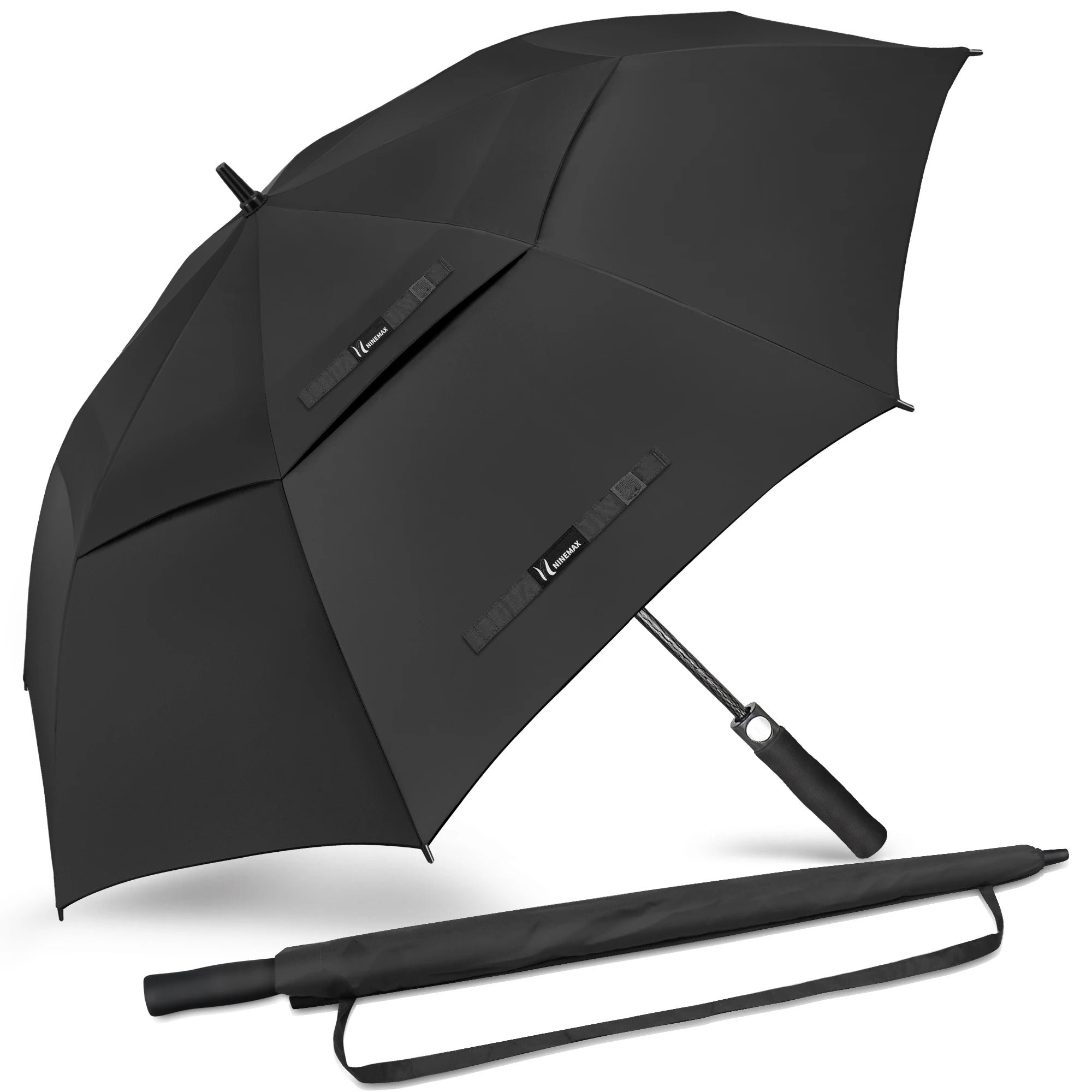 Golf Umbrella Extra Large Oversize Double Canopy Vented Windproof Waterproof Umbrella  62 Inch Automatic Open Golf Umbrella