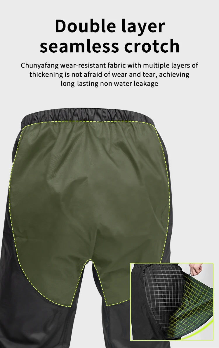 2025 New Upgrade Version Riding Clothes Rainy Suit Black Motorcycle Rider Raincoat Split Type 2pcs/Set Breathable Deep Rainproof