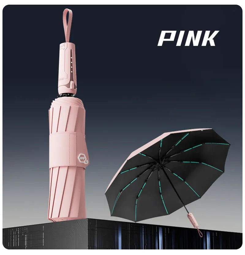 Automatic Folding Umbrella for Men and Women Mechanical Design Large Reinforced Windproof and Sunshade Ideal for Gift Outdoor Um
