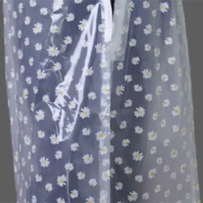 Fashion PVC Transparent Printed Loose Plastic Hooded Zipper Raincoat Outdoor Hiking Waterproof Rain Coat Poncho For Men Women