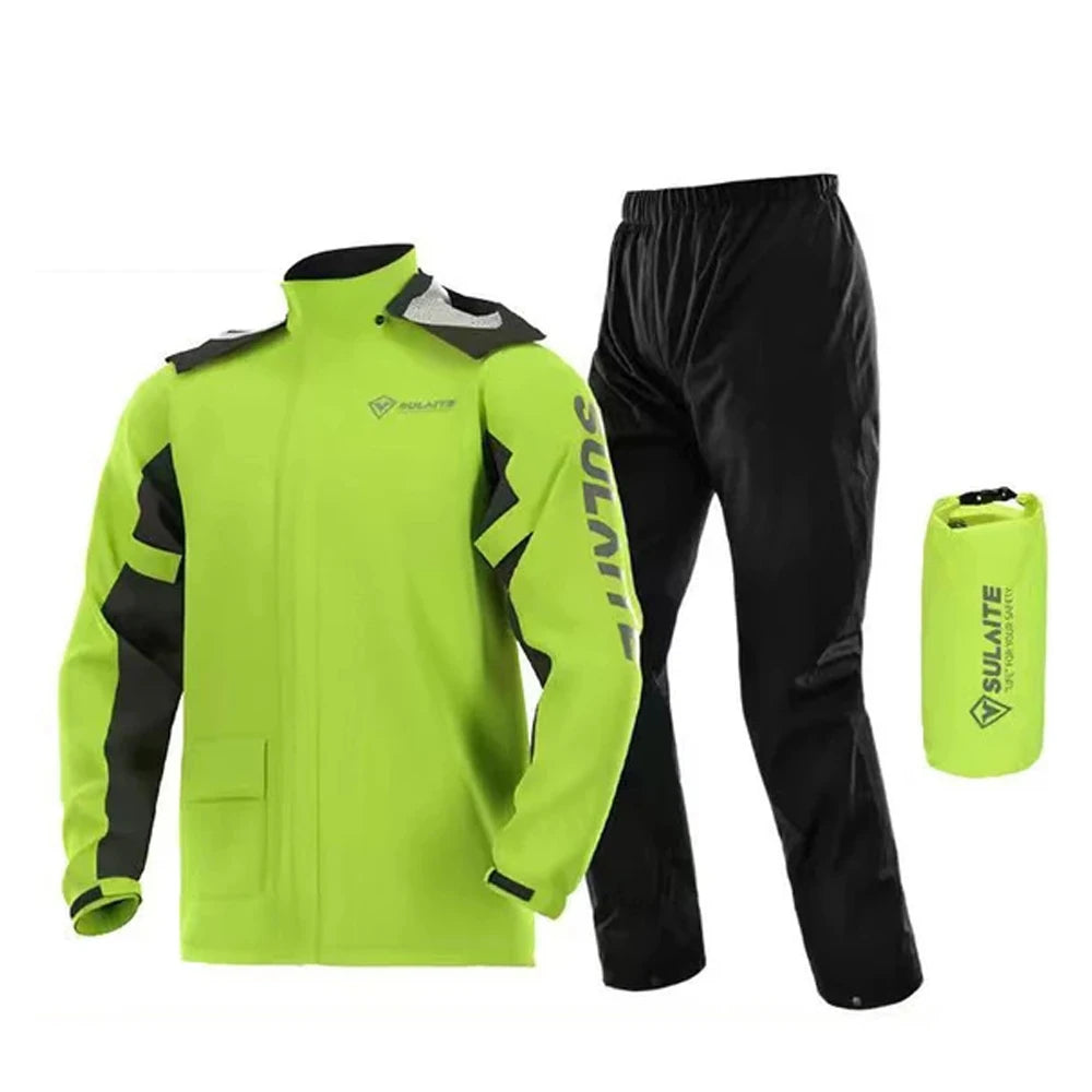 Motorcycle Raincoat Waterproof Days Reflective Raincoat Set Motorcyclis Breathable Comfortable Ultra-thin Raincoat With Storage