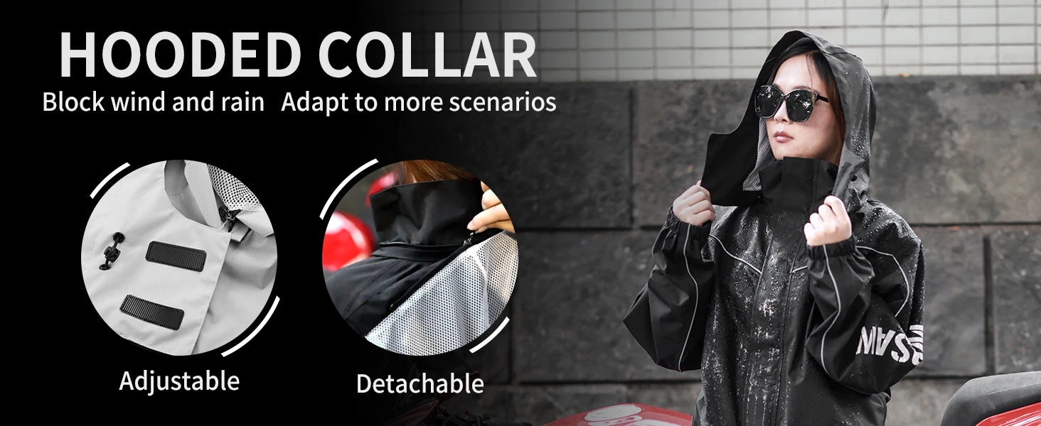 WOSAWE Motorcycle Raincoat Men Women Waterproof Motorcycle Rider Raincoat Moto Raincoat Jacket Biker Raincoat