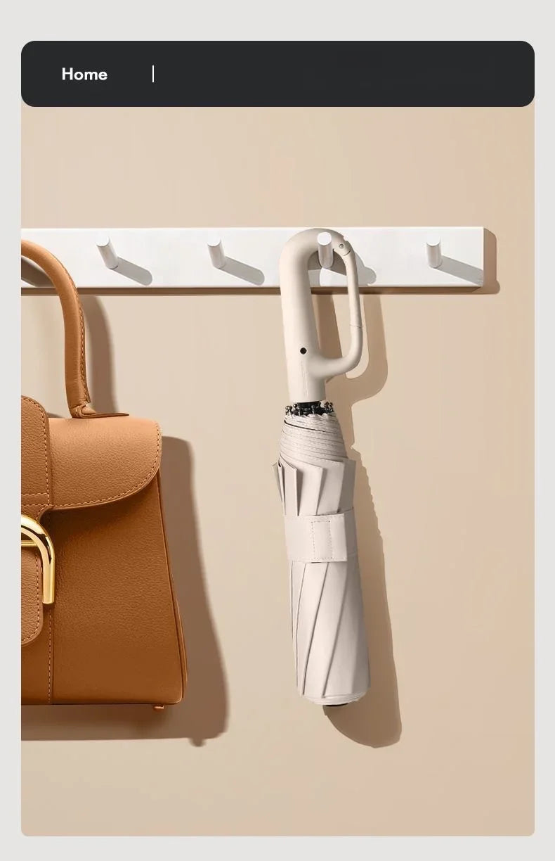 Automatic Umbrella for Men Women Fully Automatic Folding Large Rib Strong Sunshade Double Umbrella with Ring Buckle Design