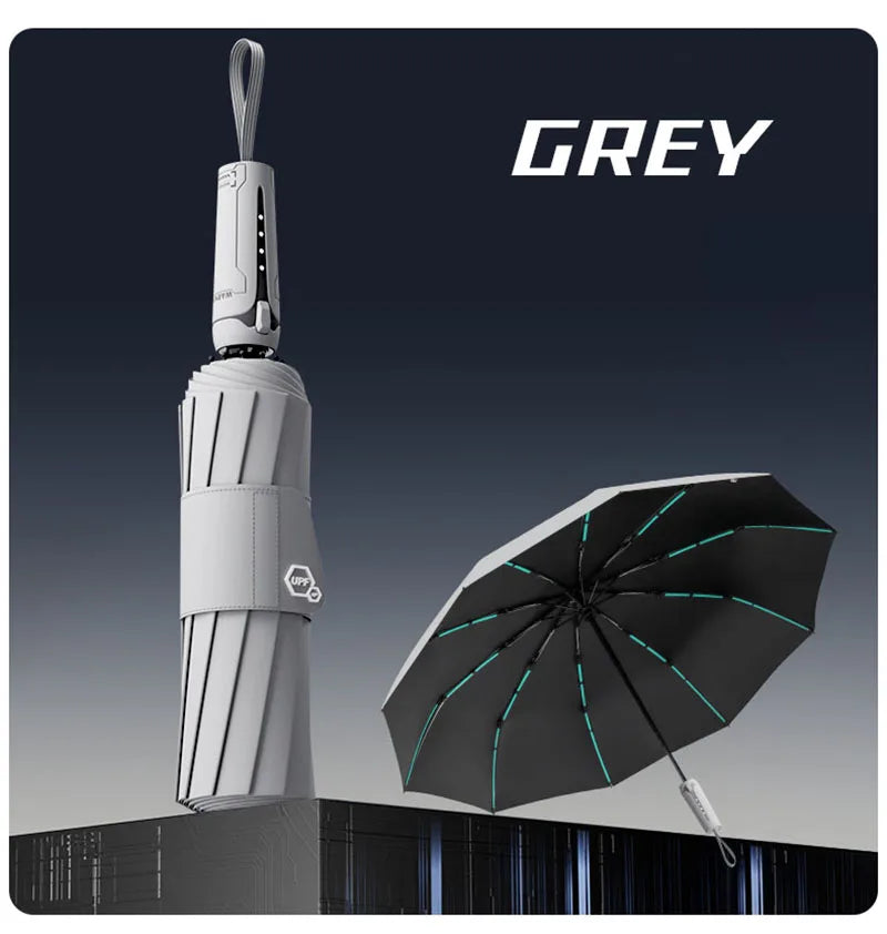 Automatic Folding Umbrella for Men and Women Mechanical Design Large Reinforced Windproof and Sunshade Ideal for Gift Outdoor Um