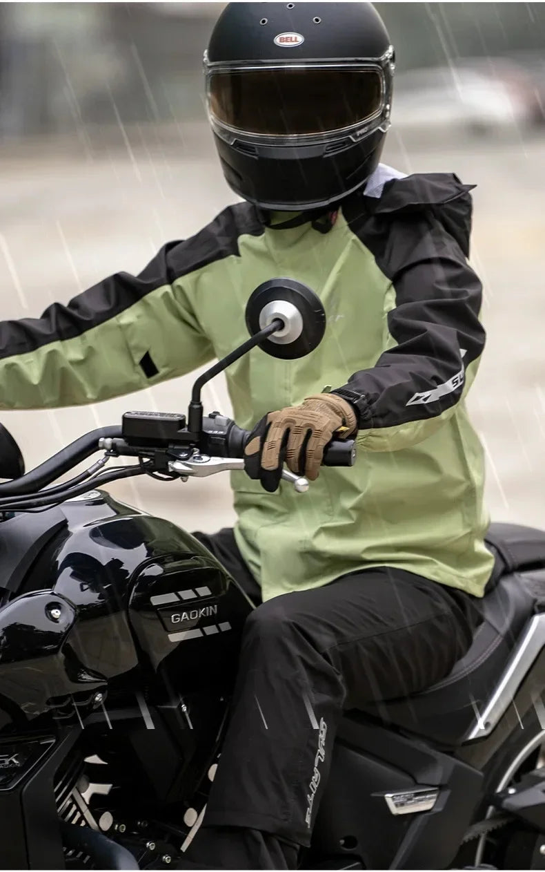 Split Waterproof Motorcycle Riding Rain Suit for Men & Women Outdoor Dirt biker Scooter/Bike Racing Jacket & Pants Set Raincoat