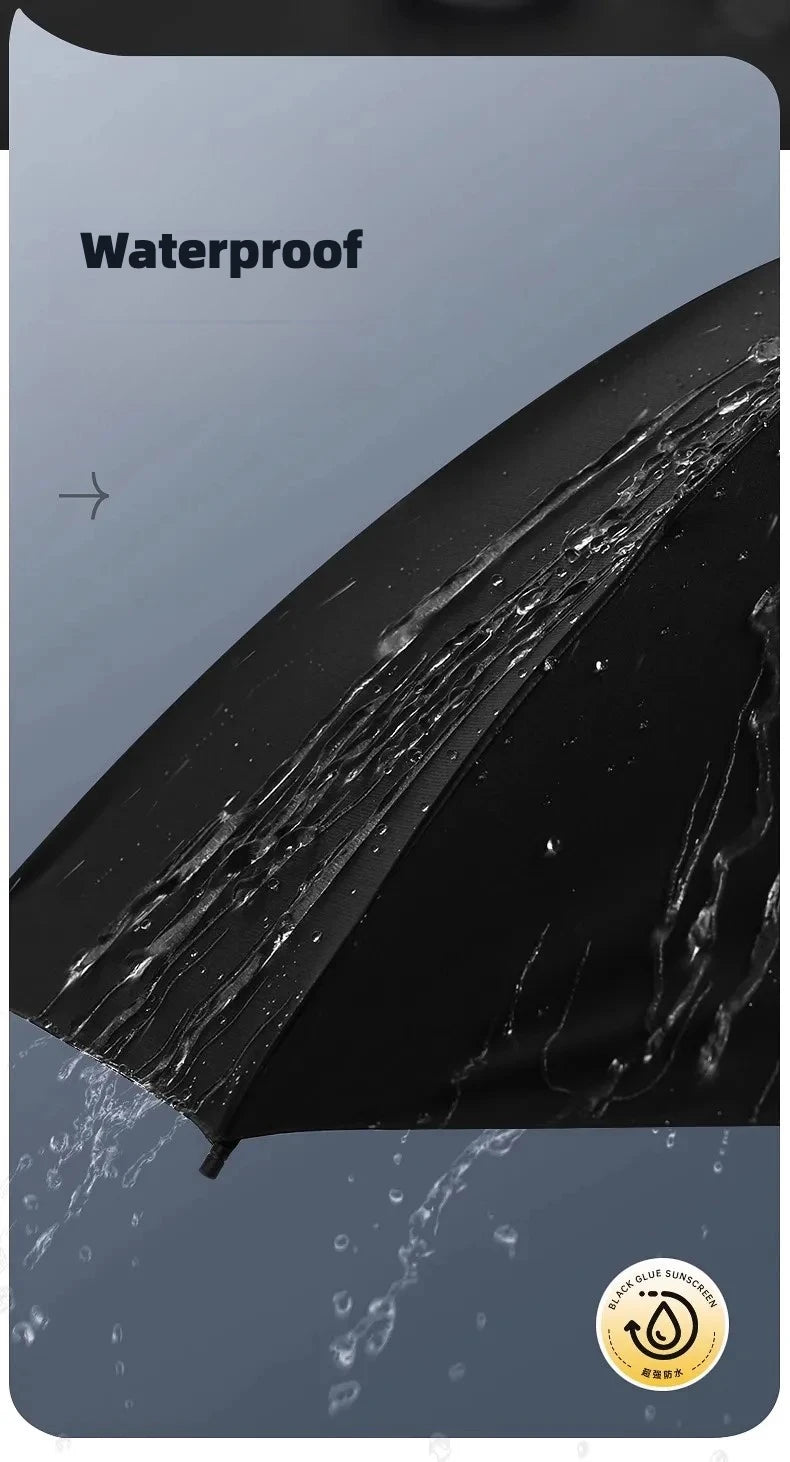 Stormproof Windproof Automatic Umbrella,288 Reinforced Fiberglass Ribs, Sun UV UPF50+ Protect, Compact Folding Rain Umbrella Men