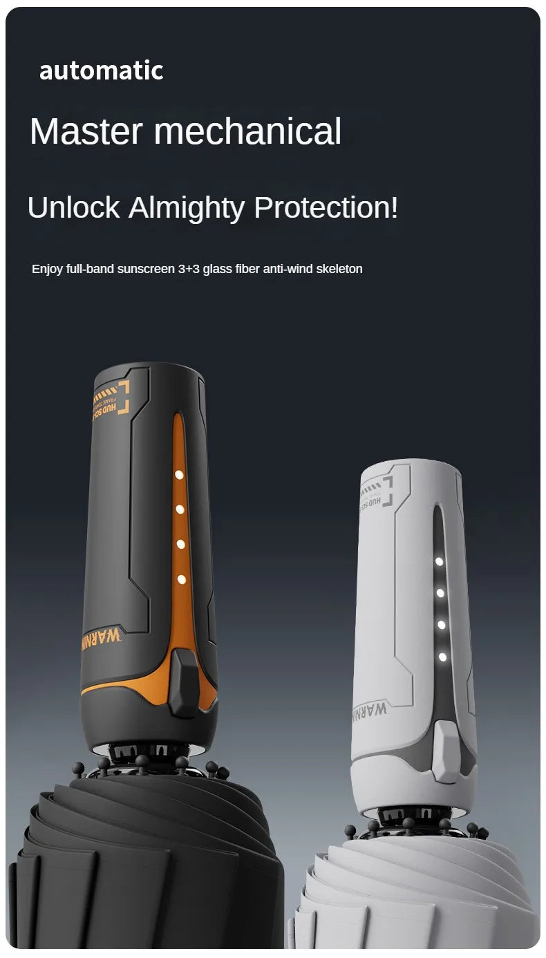 Mechanical handle umbrella, widened strap umbrella, automatic umbrella, large, sturdy, wind resistant, men's minimalist umbrella