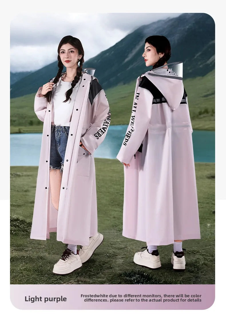 Fashionable Raincoat Long Full Body Rainstorm Proof Female AdultOuter Wear Waist Retractable One-man Electric Car Poncho Outdoor