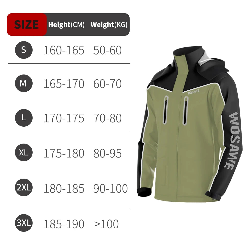 WOSAWE Motorcycle Raincoat Split Men Women Riding Rain CoatAnti-storm Locomotive Rain Cape Whole Body Waterproof Reflective