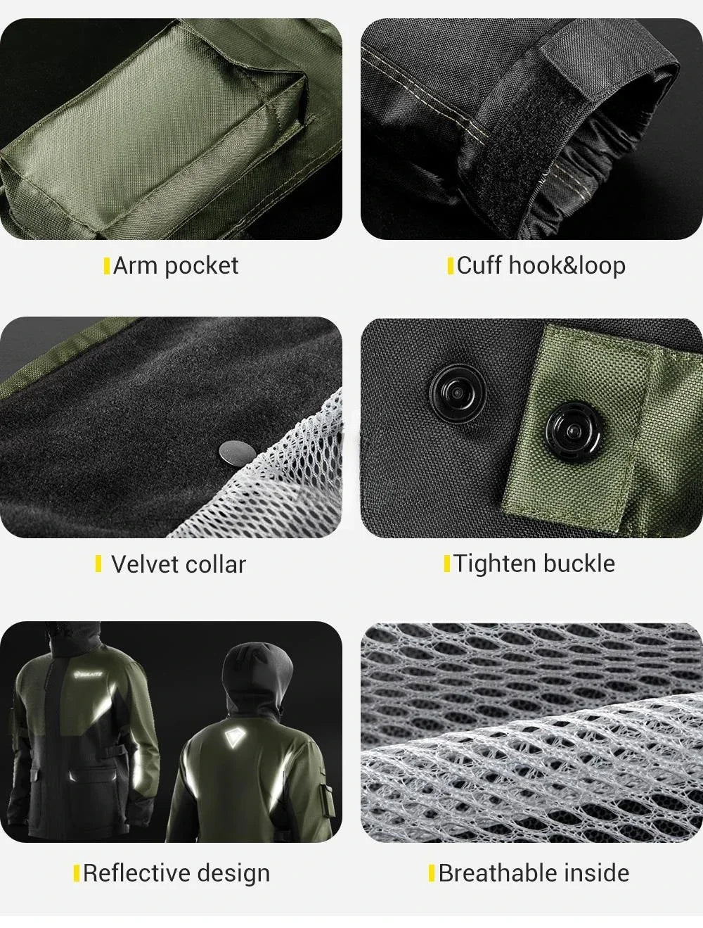 Waterproof Motorcycle Rain Suit-Full Body Raincoat & Rain Pants Set with Reflective Strips Fit for Men Women All-Weather Cycling