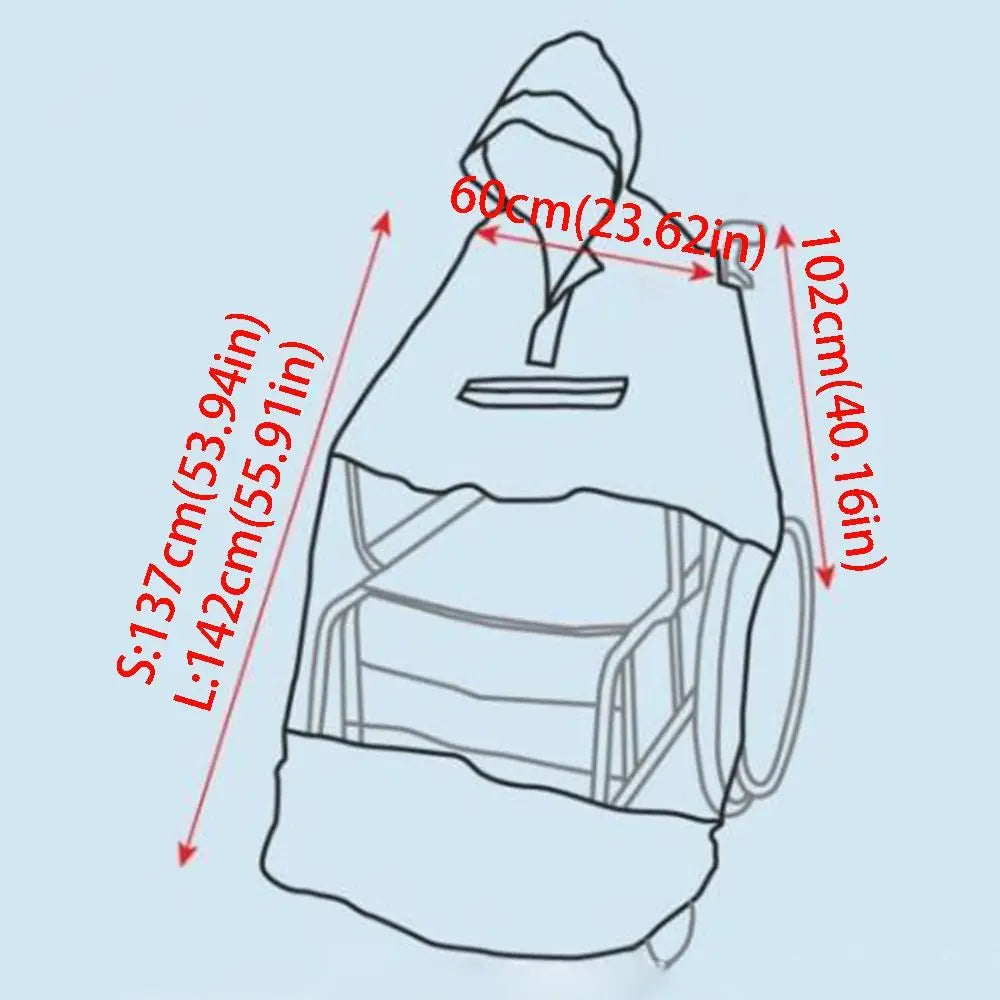 Reusable Wheelchair Rain Poncho Waterproof Reflective Strip Raincoat Cloak Lightweight with Hood Windproof Cape Old Scooter