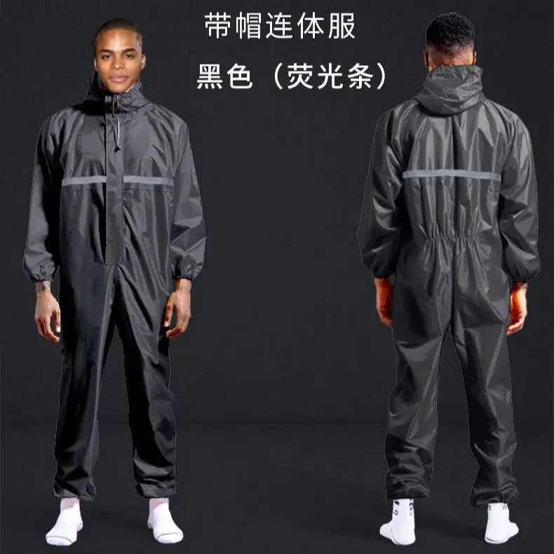 One-piece Hooded Waterproof Moto Riding Raincoat Rider Raincoat Men Women Split Type Outdoor Dustproof Lightweight Work Clothes