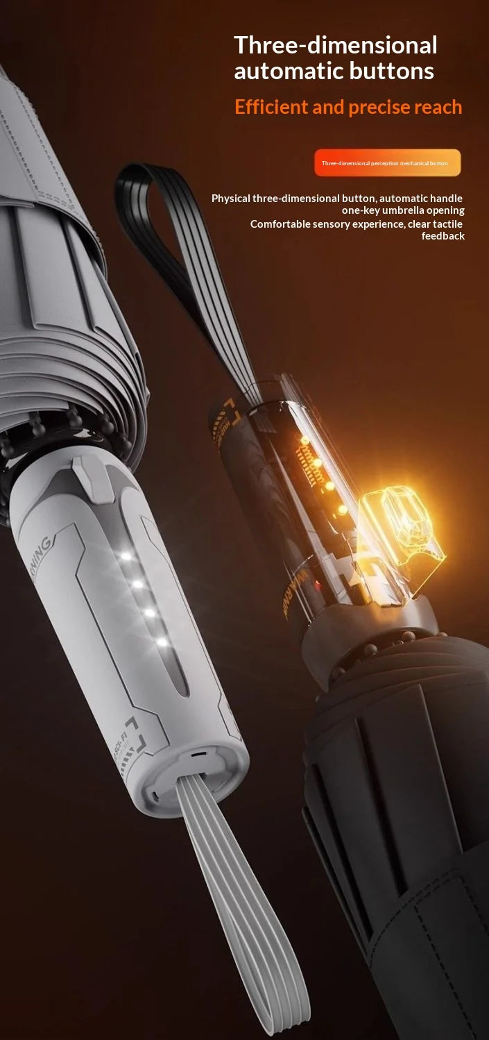 Cyber style fully automatic umbrella,extra large and reinforced,wind-resistant, UV-proof, suitable for both sunny and rainy days