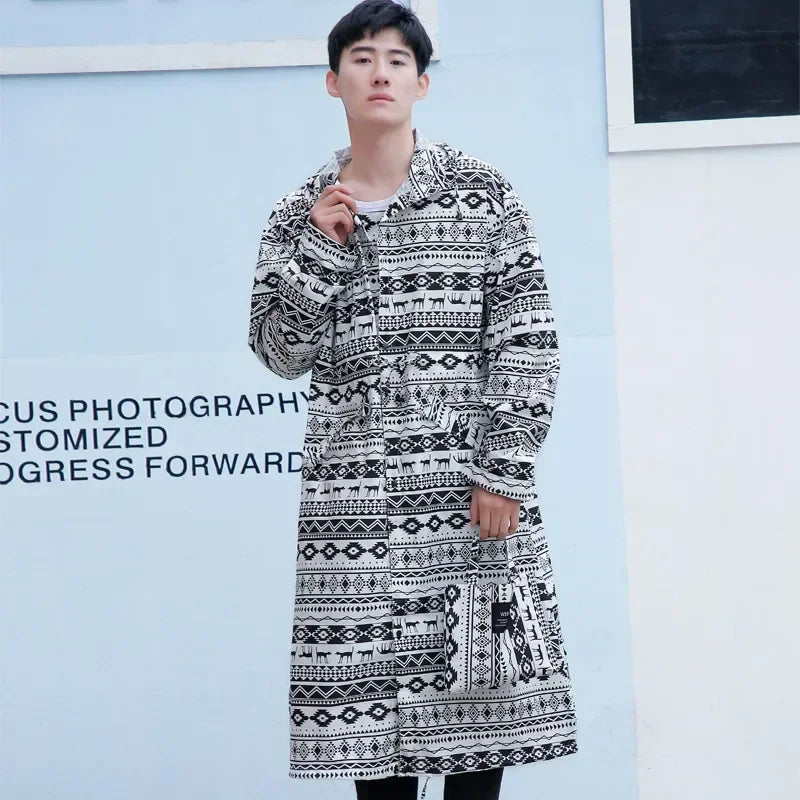 Women's Long Lightweight Trench Raincoat Poncho Waterproof Korean Style for Adults