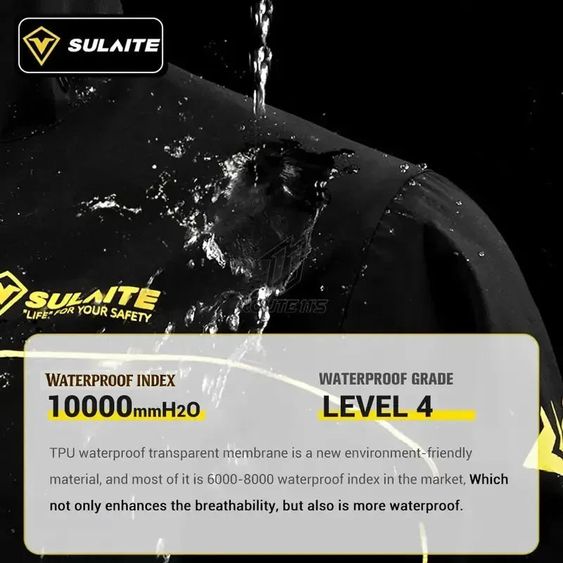 Waterproof Motorcycle Rain Suit-Full Body Raincoat & Rain Pants Set with Reflective Strips Fit for Men Women All-Weather Cycling