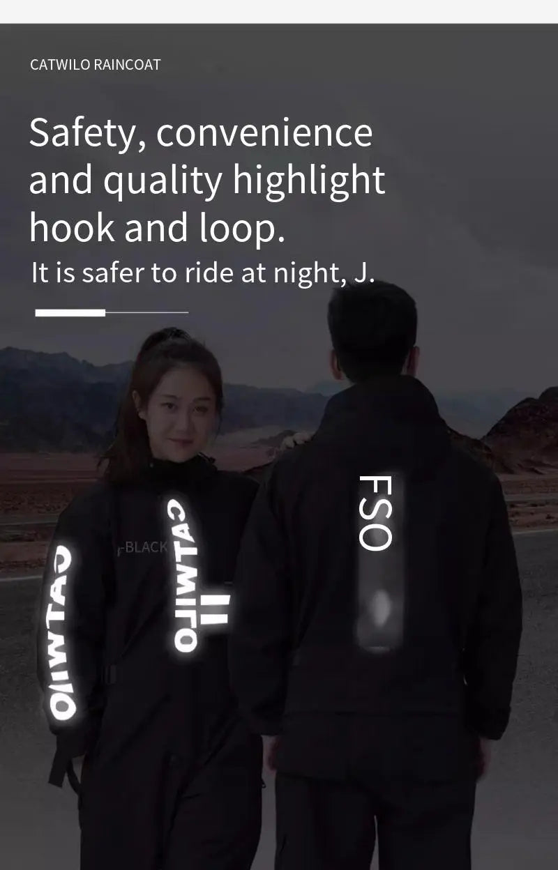 Electric Motorcycle Full-body Raincoat for Riders, Unisex Long Version with Fleece Lining, Waterproof and Rainproof Riding Rain