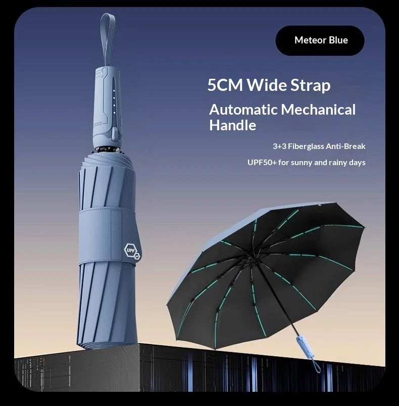 Cyber style fully automatic umbrella,extra large and reinforced,wind-resistant, UV-proof, suitable for both sunny and rainy days