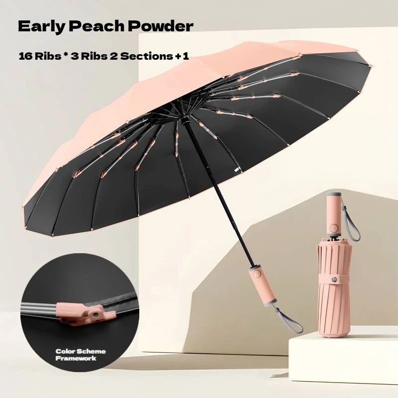 16K Double Bones Large Umbrella for Men Women Windproof Umbrellas Automatic Folding Strong Luxury Sun Rain Umbrella UV Business
