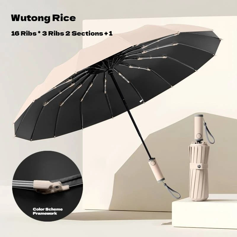 16K Double Bones Large Umbrella for Men Women Windproof Umbrellas Automatic Folding Strong Luxury Sun Rain Umbrella UV Business