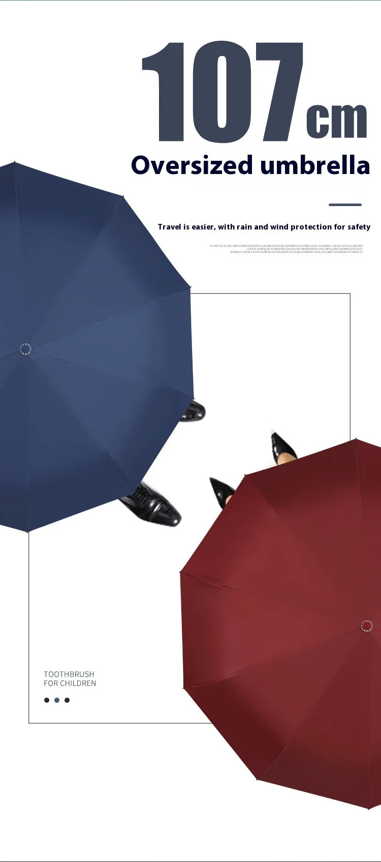 Anti-wind Rain Umbrella 2in1 Automatic Umbrella LED Flashlight Dual-use NightLight Sun Protection 10 bone Folding Umbrella