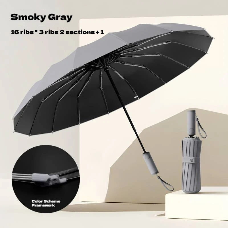 16K Double Bones Large Umbrella for Men Women Windproof Umbrellas Automatic Folding Strong Luxury Sun Rain Umbrella UV Business
