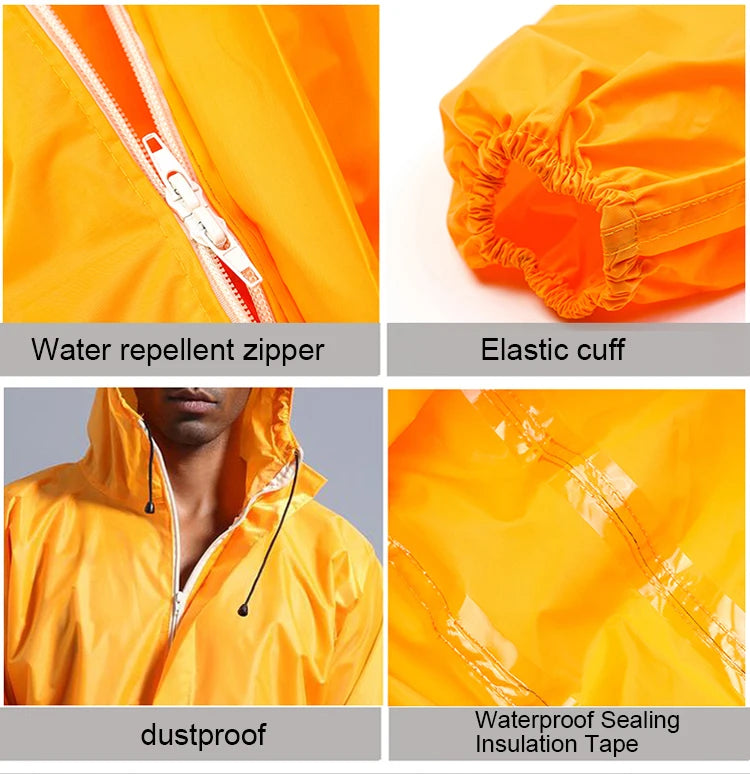 Waterproof Raincoat /Conjoined Men Raincoat/overalls Men and Women Fission Rain Suit Rain Coat Hooded Womens Raincoat