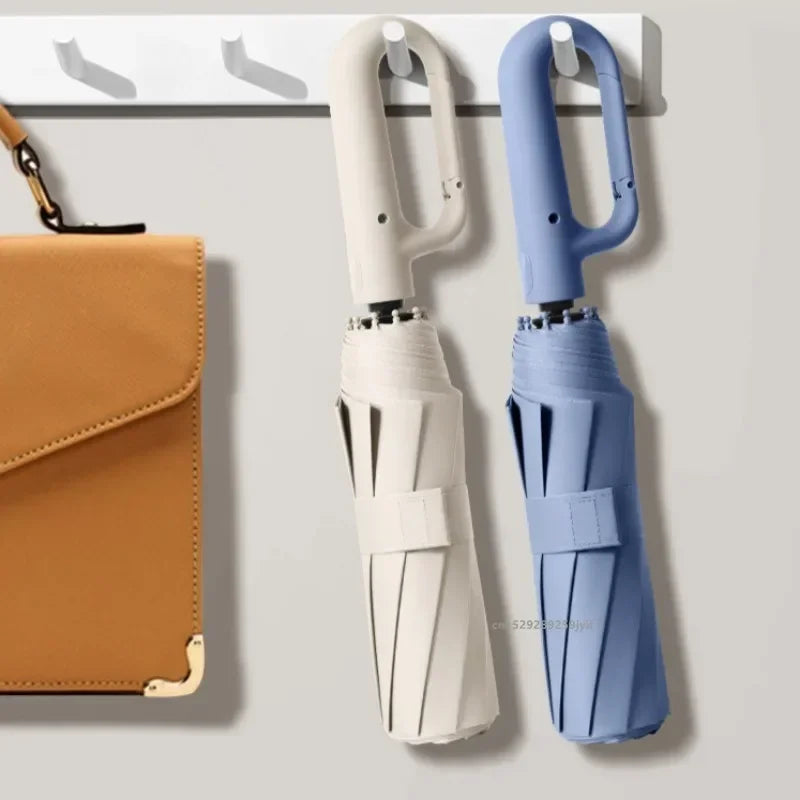 Strong Windproof Automatic Umbrella Sunshade UV Protection Folding Men's Umbrella Buckle Rain Large Parasol for Women