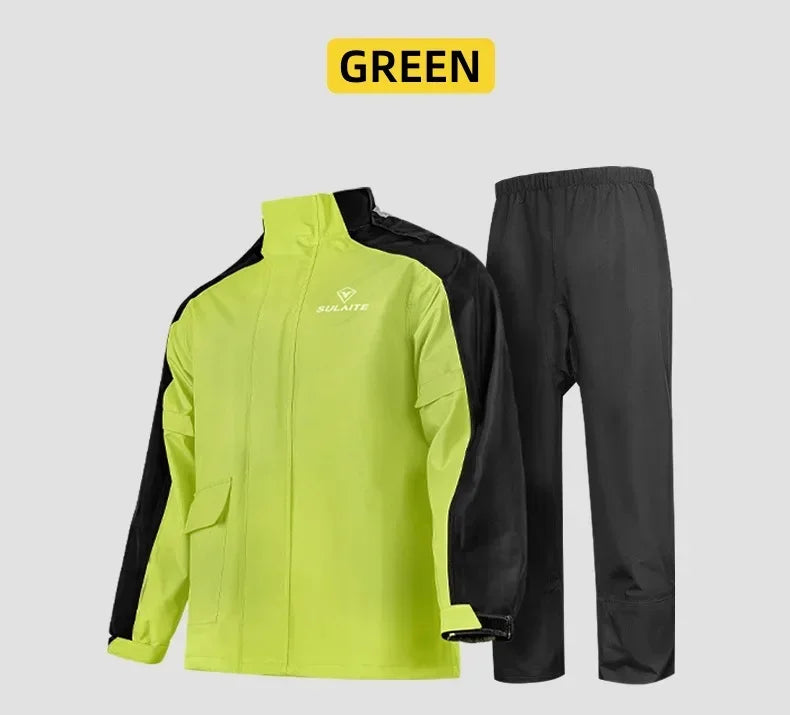 Split Waterproof Motorcycle Riding Rain Suit for Men & Women Outdoor Dirt biker Scooter/Bike Racing Jacket & Pants Set Raincoat
