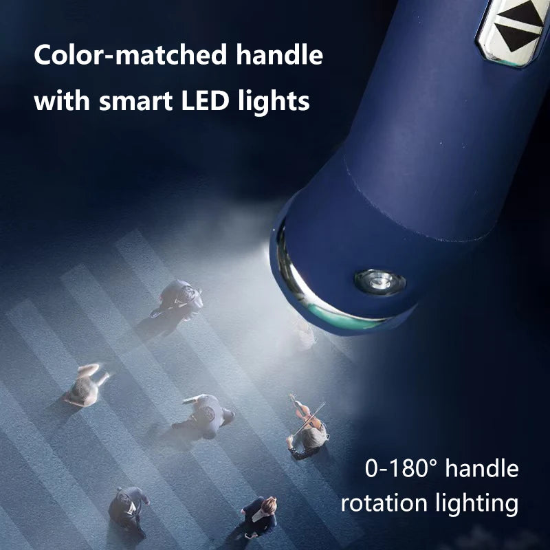 Anti-wind Rain Umbrella 2in1 Automatic Umbrella LED Flashlight Dual-use NightLight Sun Protection 10 bone Folding Umbrella