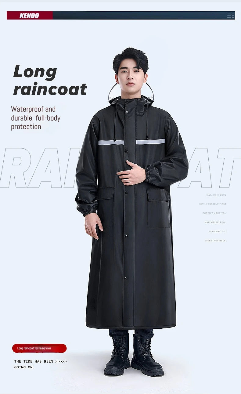 Long raincoat full body rainstorm proof outdoor men's single woman adult raincoat electric motorcycle poncho