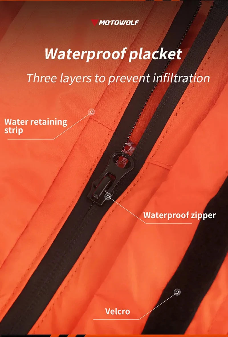 Motorcycle Rainsuit Waterproof Split Raincoat Suit Cycling Motorbike Jacket and Pants Lightweight Foldable Windproof Reflective